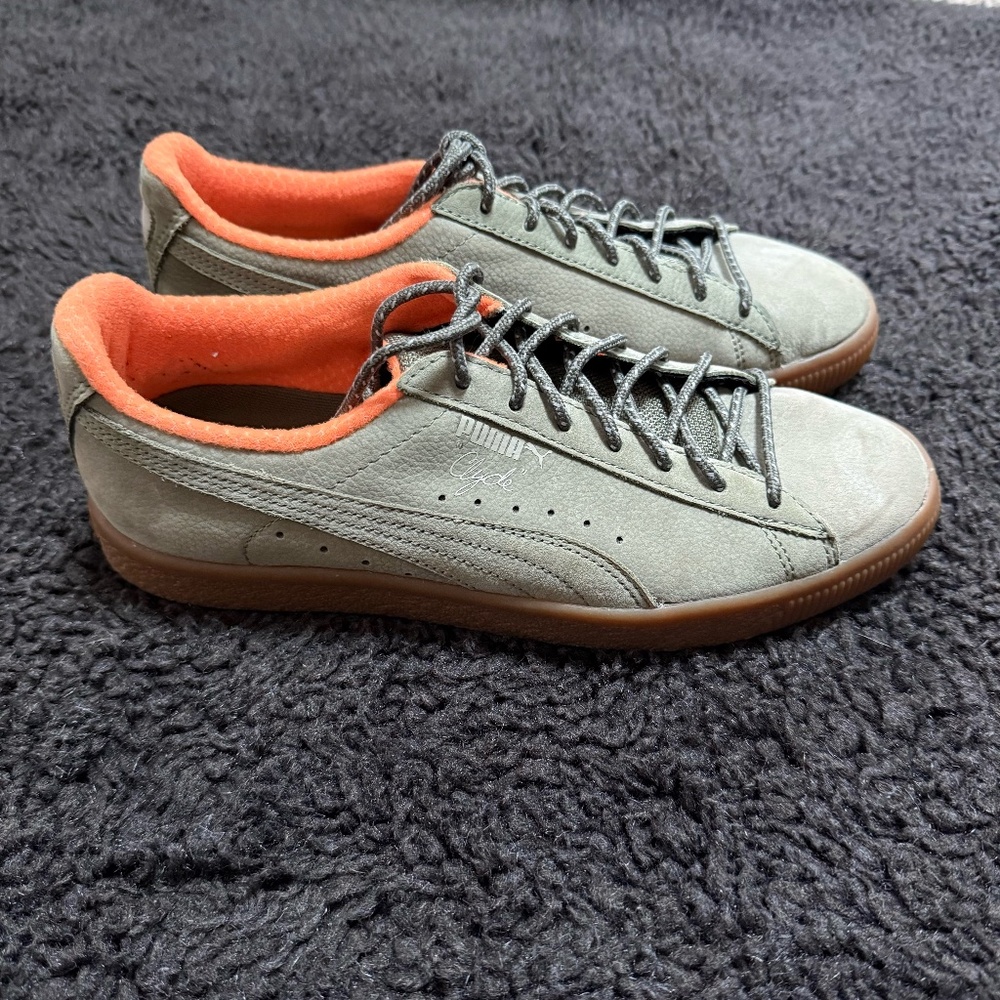 Olive / Army Green Suede Puma Sneakers
